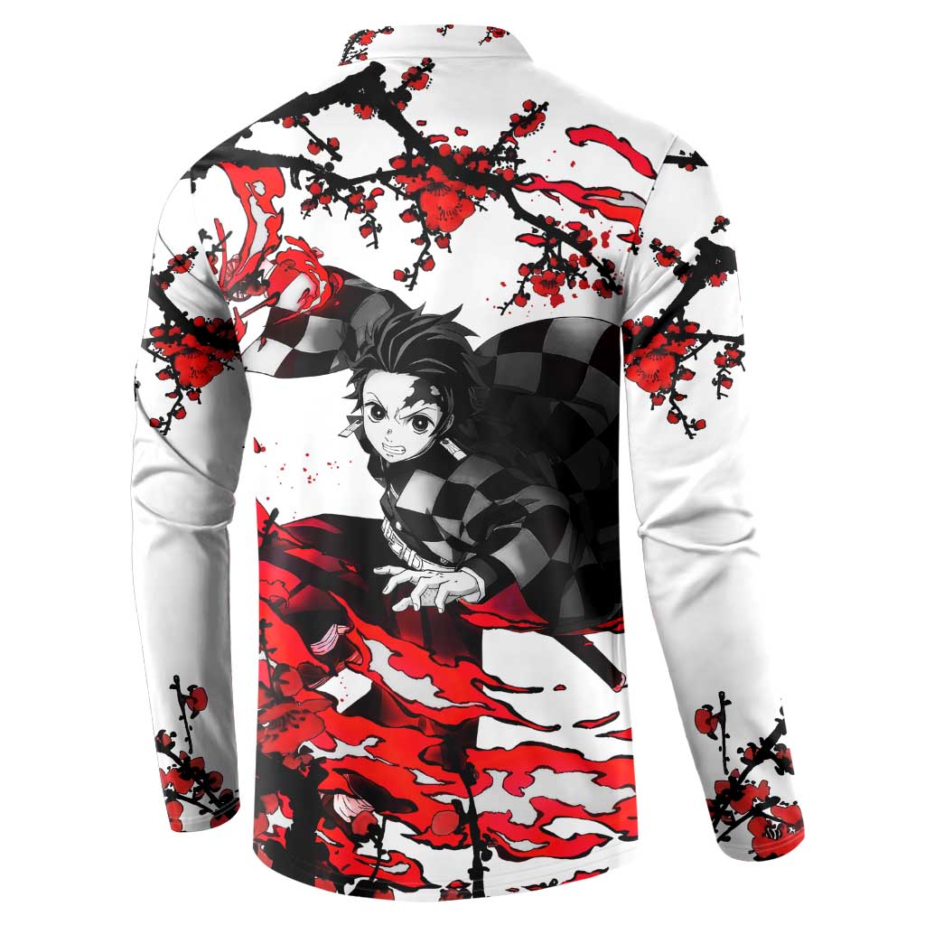 Zenitsu Agatsuma - Demon Slayer Button Sweatshirt Anime Text Pattern Style