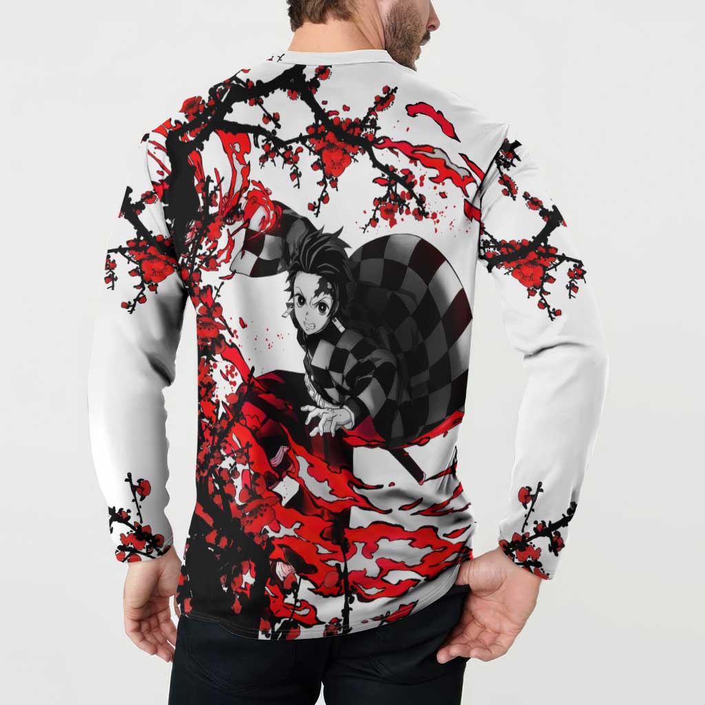 Zenitsu Agatsuma - Demon Slayer Button Sweatshirt Anime Text Pattern Style