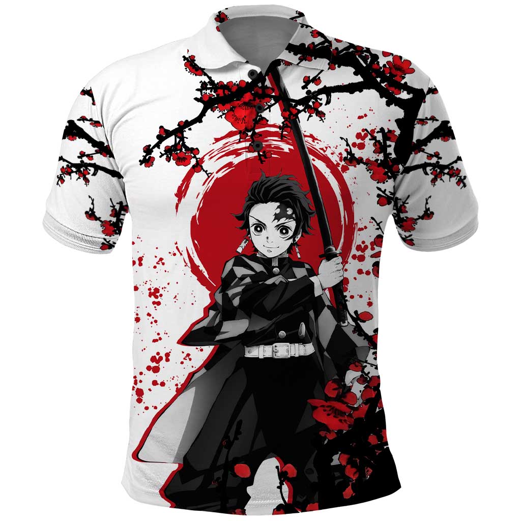 Zenitsu Agatsuma - Demon Slayer Polo Shirt Anime Text Pattern Style