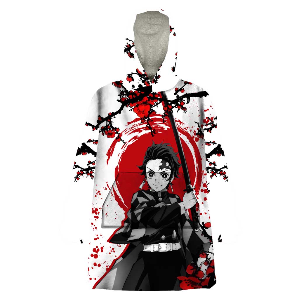 Zenitsu Agatsuma - Demon Slayer Wearable Blanket Hoodie Anime Text Pattern Style
