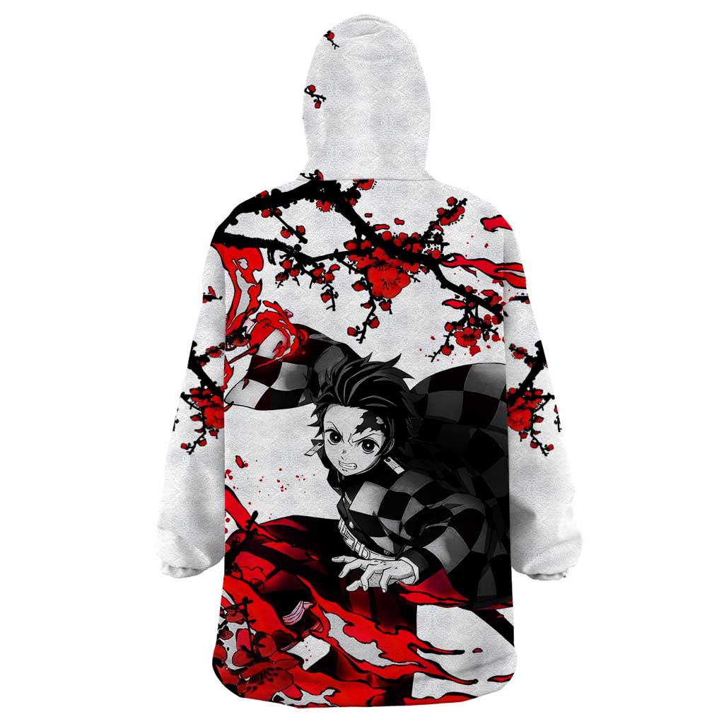 Zenitsu Agatsuma - Demon Slayer Wearable Blanket Hoodie Anime Text Pattern Style