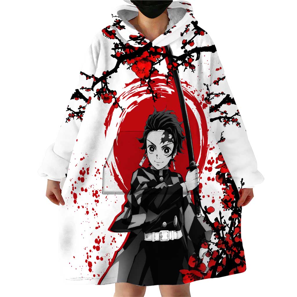 Zenitsu Agatsuma - Demon Slayer Wearable Blanket Hoodie Anime Text Pattern Style