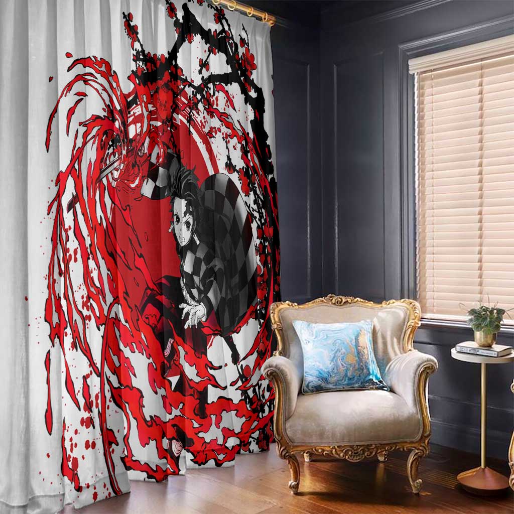 Zenitsu Agatsuma - Demon Slayer Window Curtain Anime Text Pattern Style