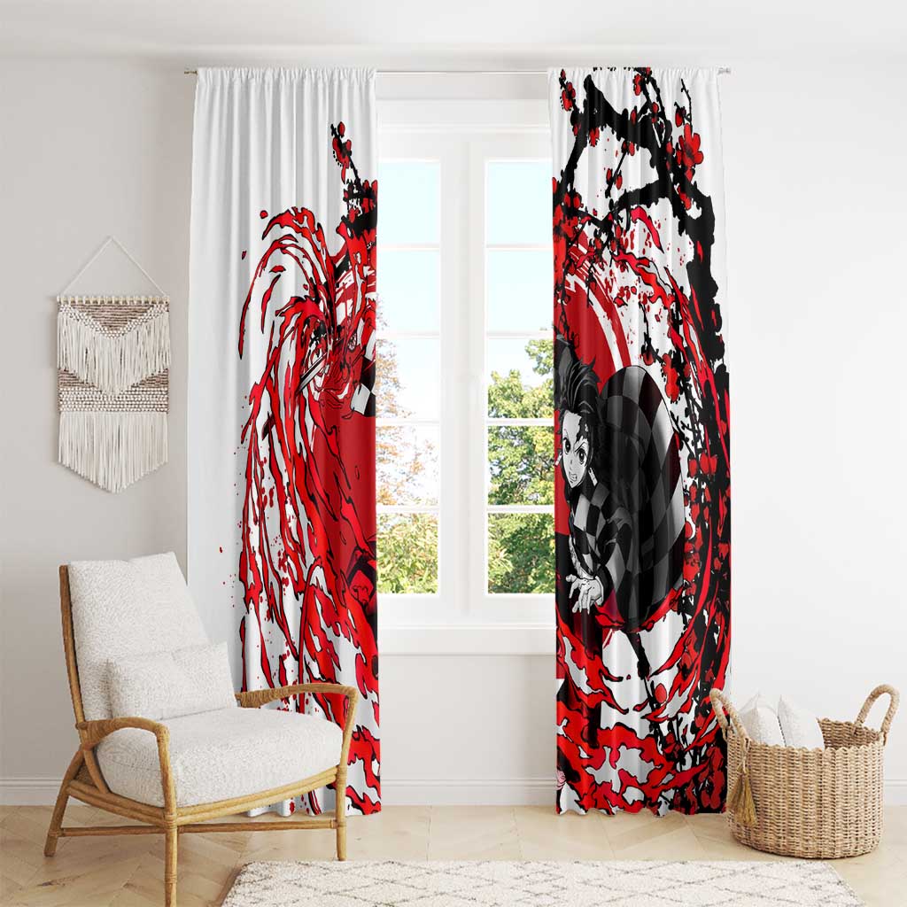 Zenitsu Agatsuma - Demon Slayer Window Curtain Anime Text Pattern Style