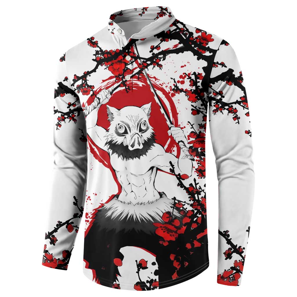 Inosuke Hashibira - Demon Slayer Button Sweatshirt Anime Japan Style