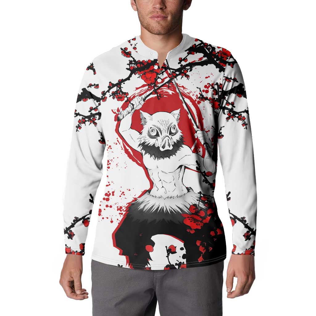 Inosuke Hashibira - Demon Slayer Button Sweatshirt Anime Japan Style