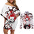 Inosuke Hashibira - Demon Slayer Couples Matching Off Shoulder Short Dress and Long Sleeve Button Shirt Anime Japan Style
