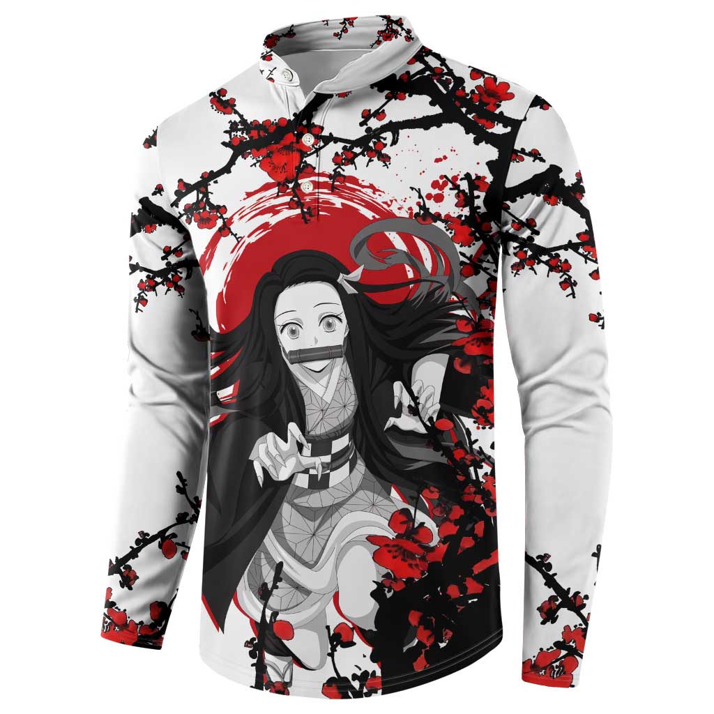 Nezuko Kamado - Demon Slayer Button Sweatshirt Anime Japan Style