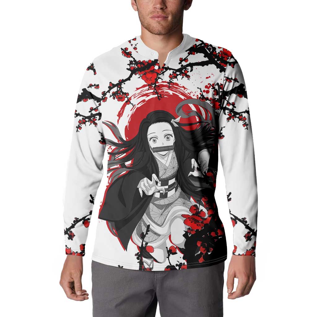 Nezuko Kamado - Demon Slayer Button Sweatshirt Anime Japan Style