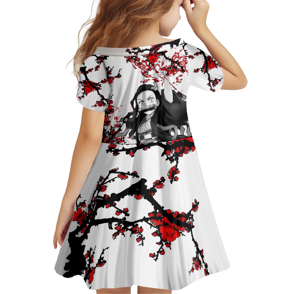 Nezuko Kamado - Demon Slayer Kid Short Sleeve Dress Anime Japan Style