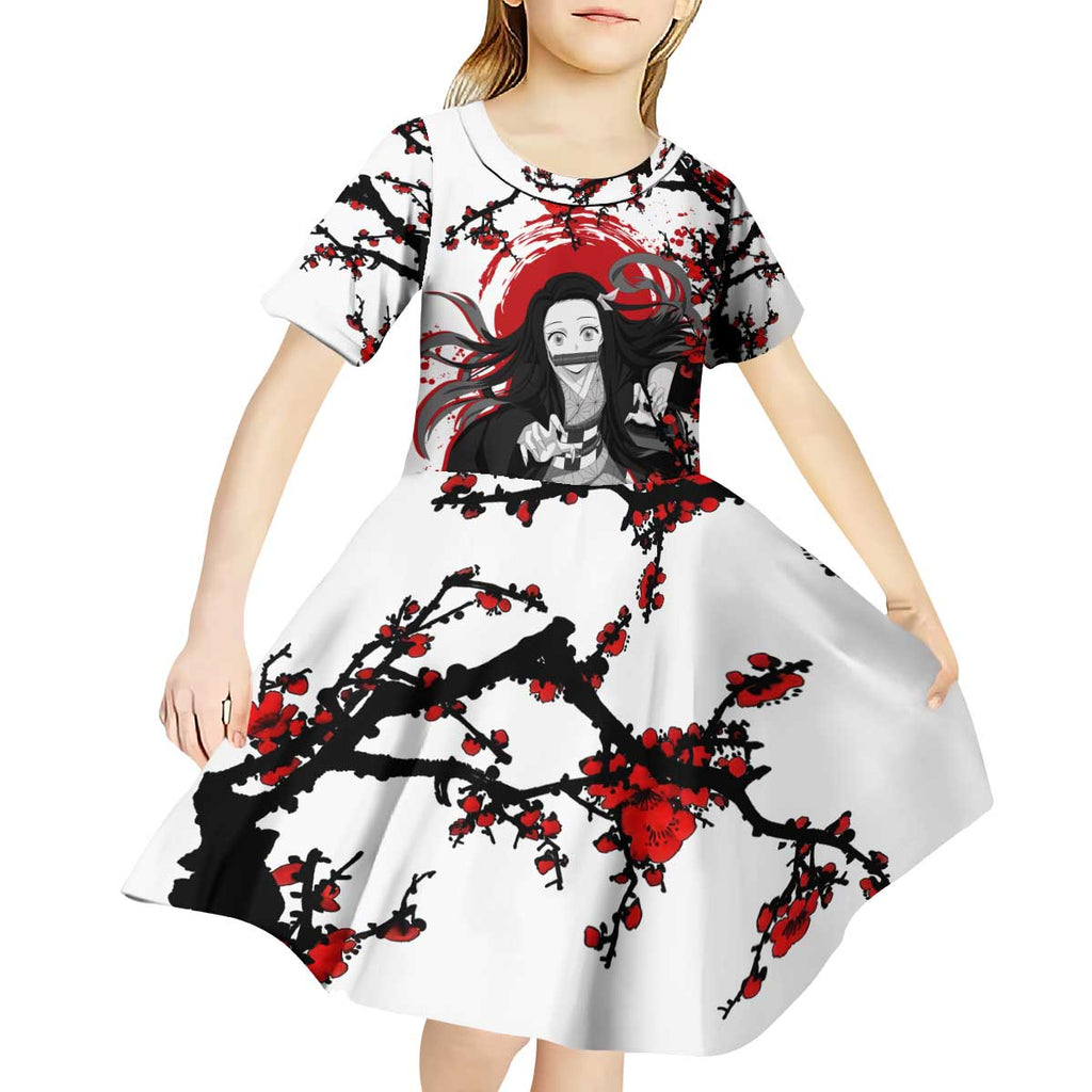 Nezuko Kamado - Demon Slayer Kid Short Sleeve Dress Anime Japan Style