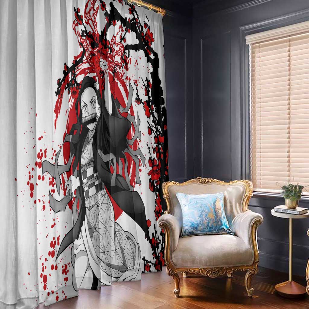 Nezuko Kamado - Demon Slayer Window Curtain Anime Japan Style