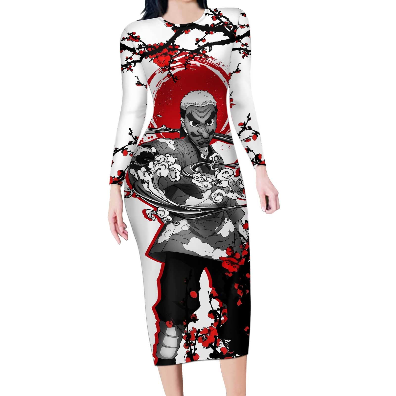 Urokodaki Sakonji - Demon Slayer Long Sleeve Bodycon Dress Anime Japan Style