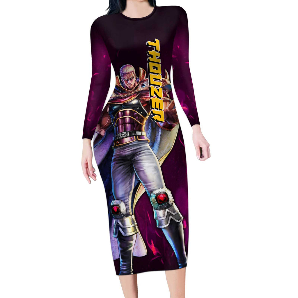 Thouzer - Fist Of The North Star Long Sleeve Bodycon Dress Anime Style