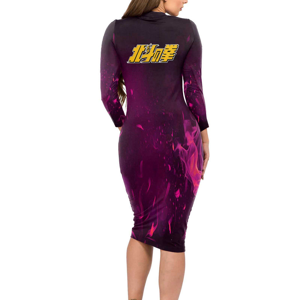 Thouzer - Fist Of The North Star Long Sleeve Bodycon Dress Anime Style