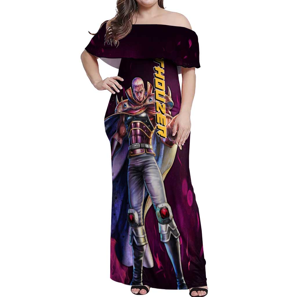 Thouzer - Fist Of The North Star Off Shoulder Maxi Dress Anime Style