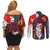 Kokushibo And Yoriichi - Demon Slayer Couples Matching Off Shoulder Short Dress and Long Sleeve Button Shirt Anime Style