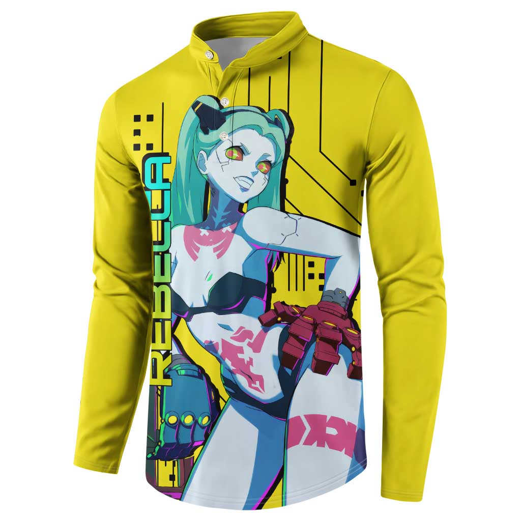 Cyberpunk Rebecca Button Sweatshirt Anime Style