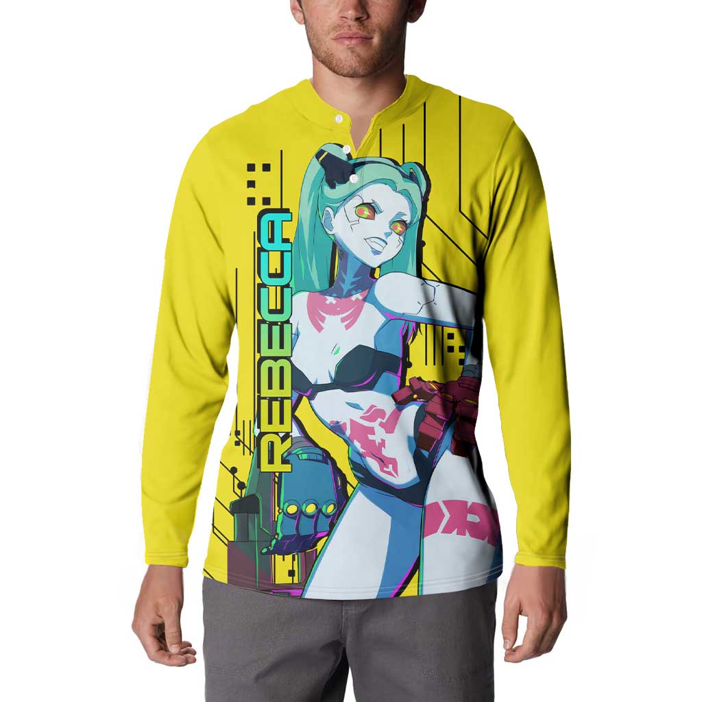Cyberpunk Rebecca Button Sweatshirt Anime Style