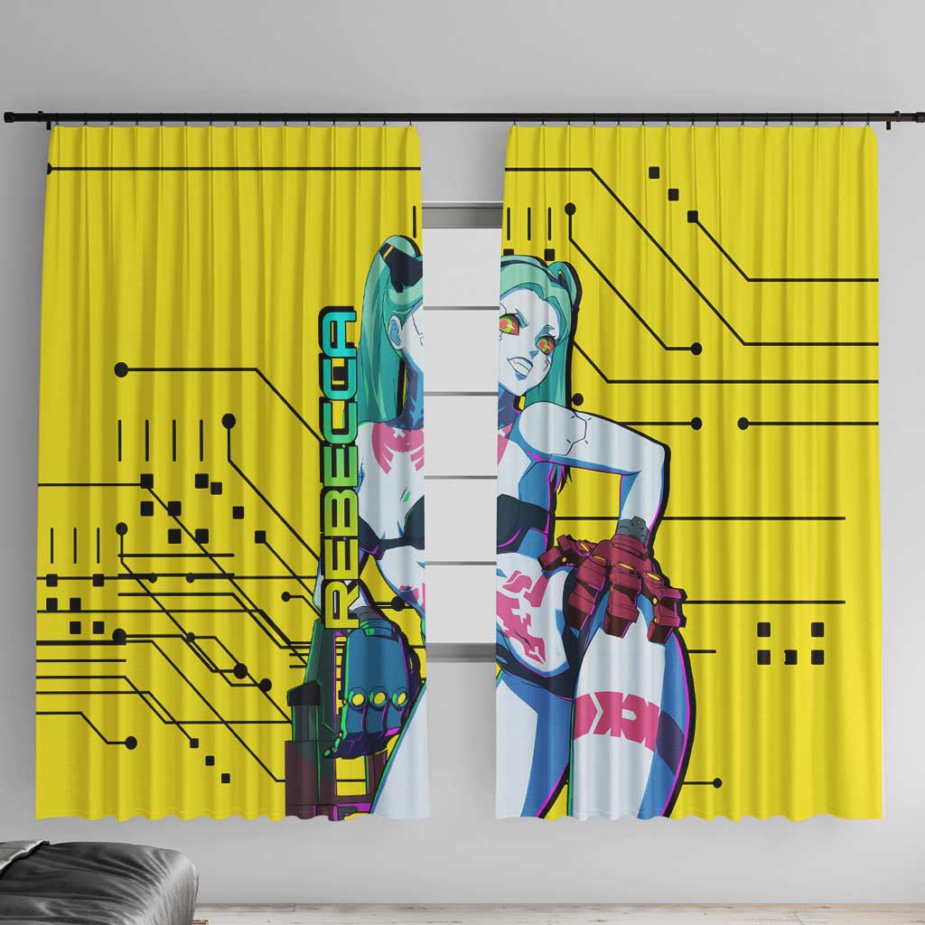 Cyberpunk Rebecca Window Curtain Anime Style
