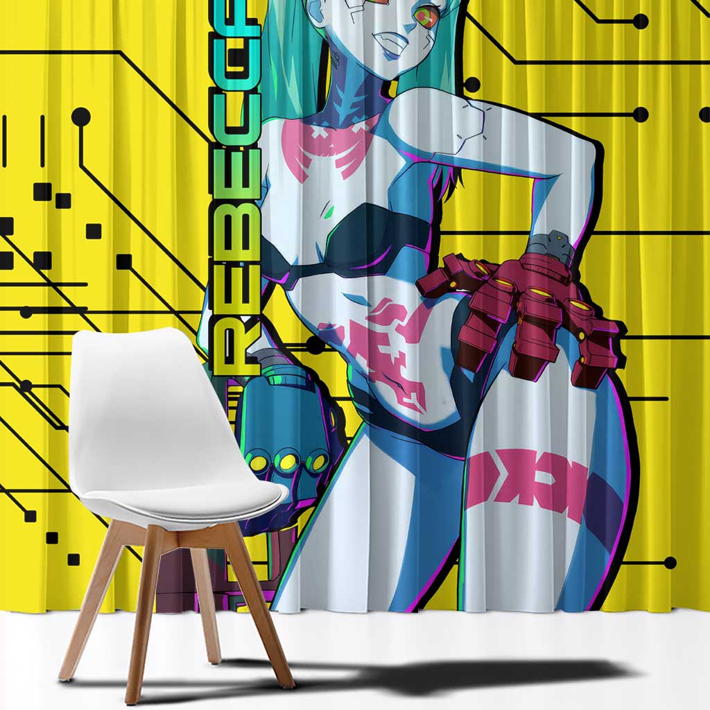 Cyberpunk Rebecca Window Curtain Anime Style