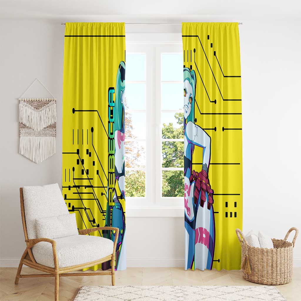 Cyberpunk Rebecca Window Curtain Anime Style