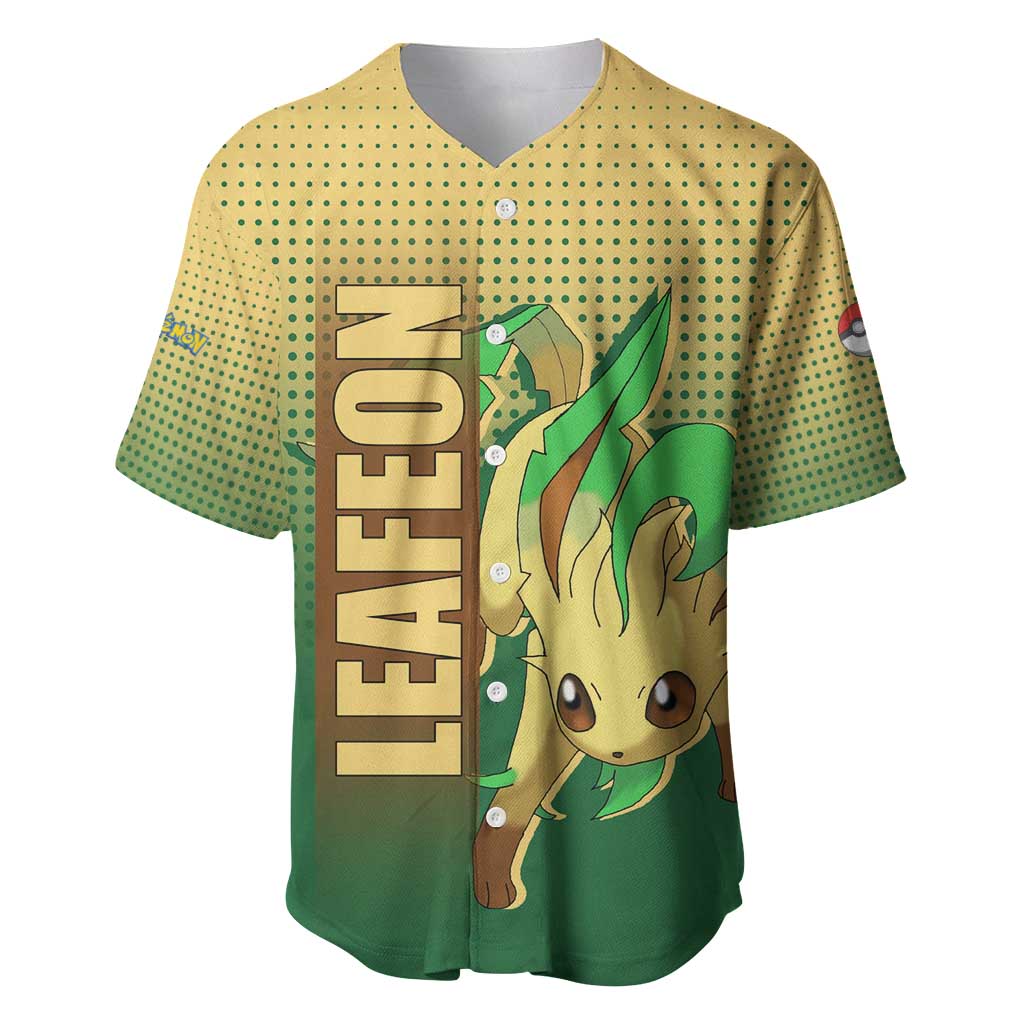 Leafeon from Poké Baseball Jersey with Grass Type Power and Nature Design - The Mazicc
