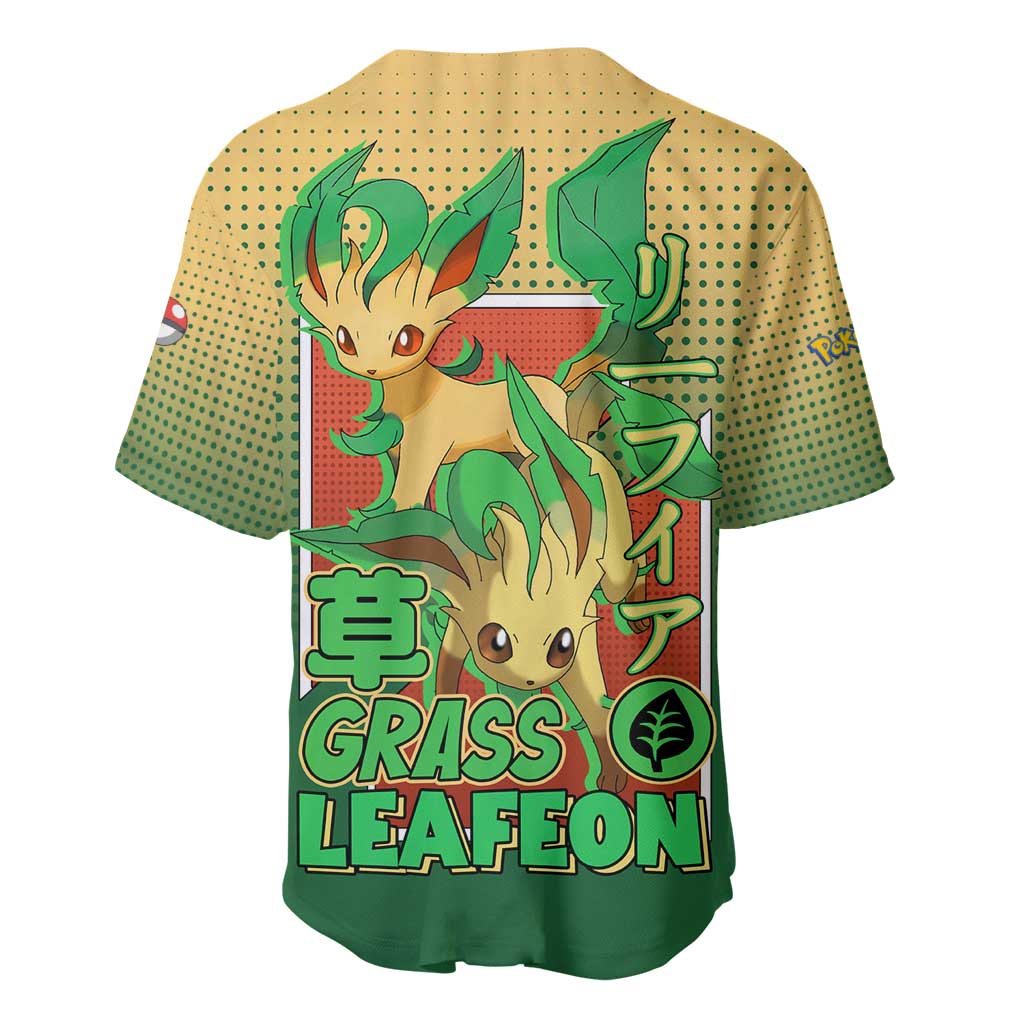 Leafeon from Poké Baseball Jersey with Grass Type Power and Nature Design - The Mazicc