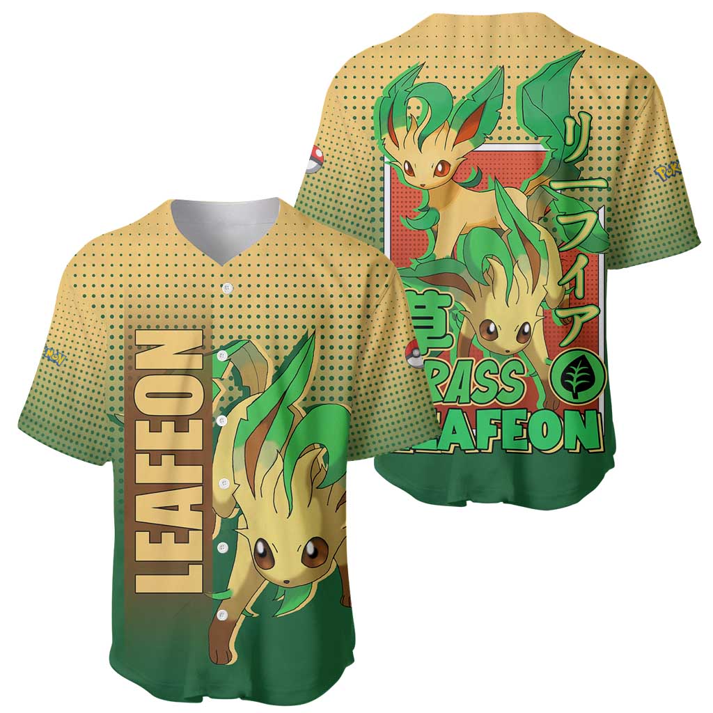 Leafeon from Poké Baseball Jersey with Grass Type Power and Nature Design - The Mazicc