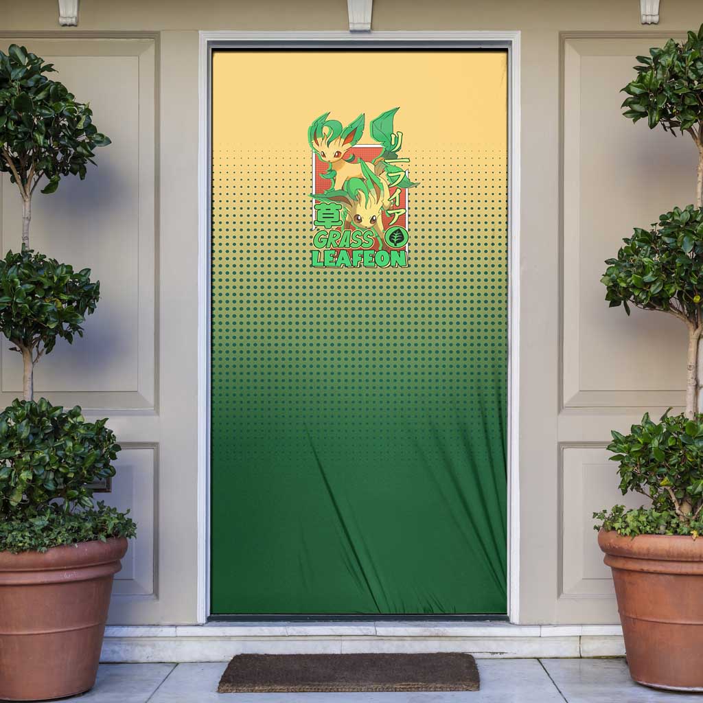 Leafeon from Poké Door Cover with Grass Type Power and Nature Design - The Mazicc
