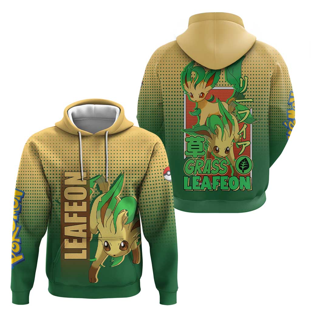 Leafeon from Poké Hoodie with Grass Type Power and Nature Design - The Mazicc