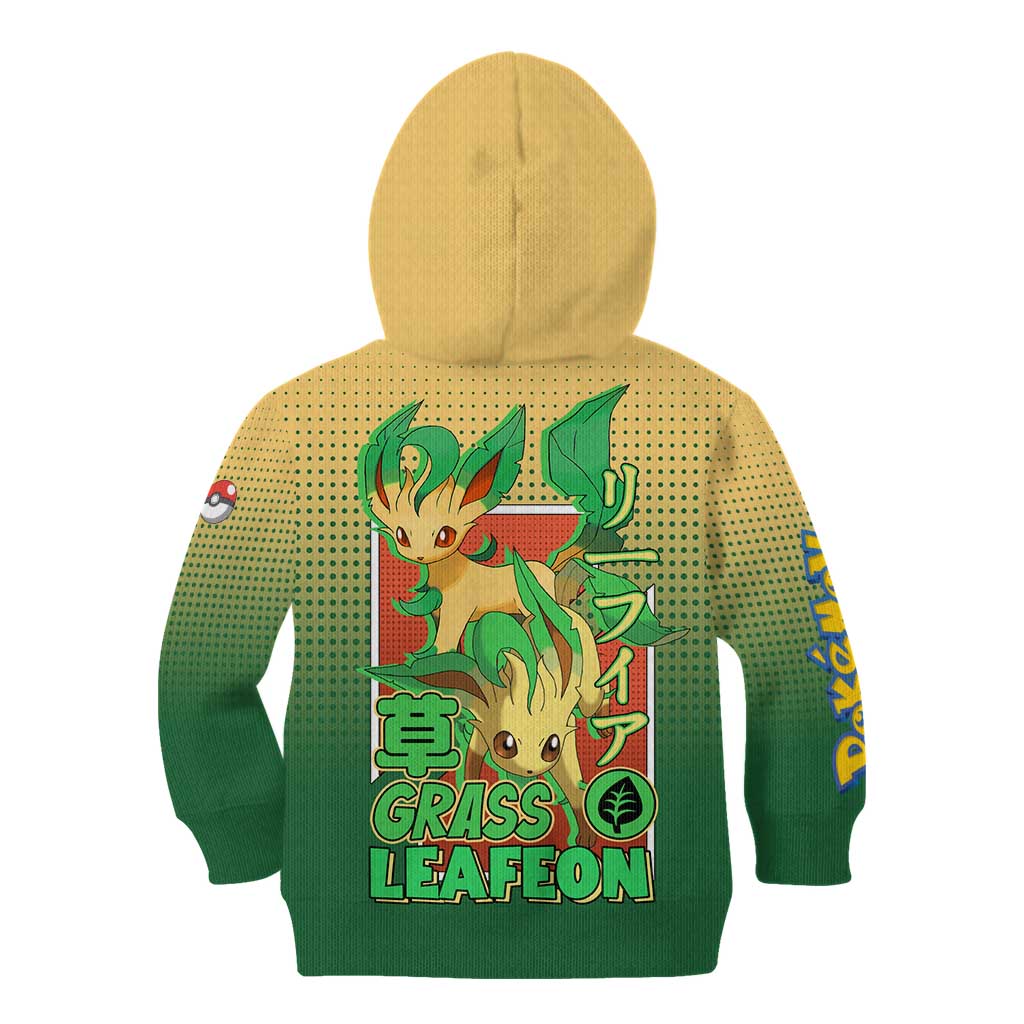 Leafeon from Poké Kid Hoodie with Grass Type Power and Nature Design - The Mazicc