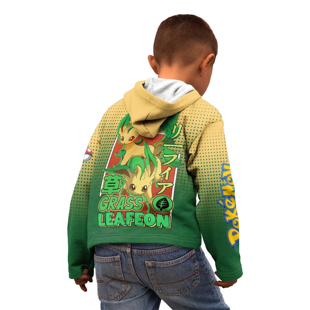 Leafeon from Poké Kid Hoodie with Grass Type Power and Nature Design - The Mazicc