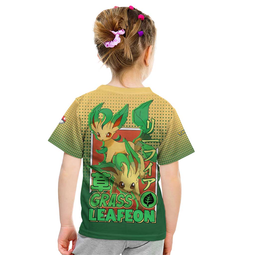 Leafeon from Poké Kid T Shirt with Grass Type Power and Nature Design - The Mazicc