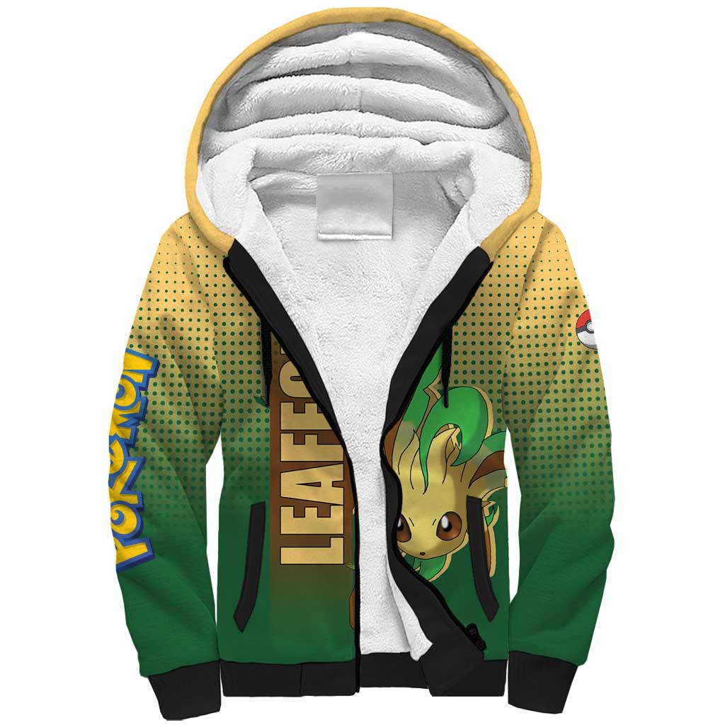 Leafeon from Poké Sherpa Hoodie with Grass Type Power and Nature Design - The Mazicc