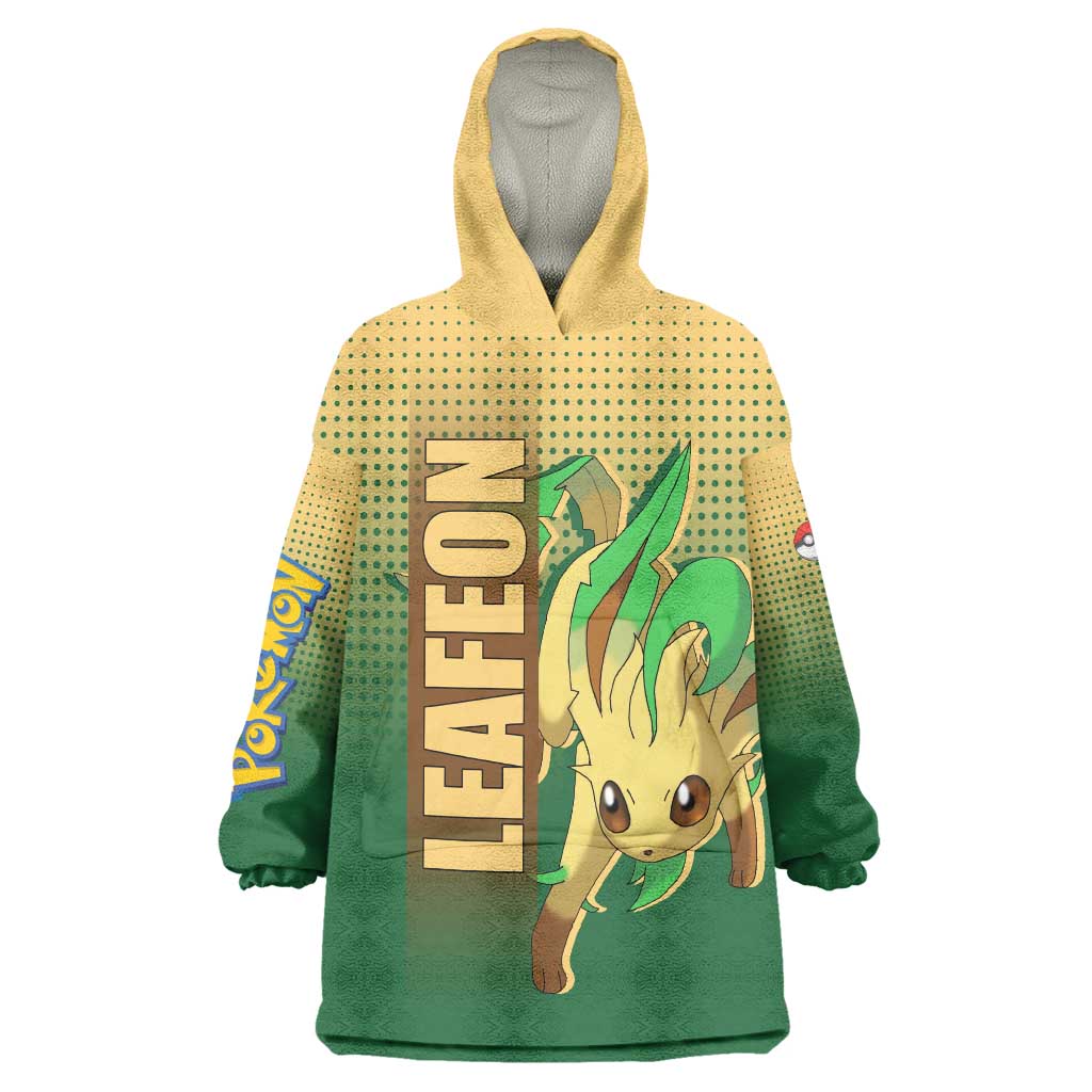 Leafeon from Poké Wearable Blanket Hoodie with Grass Type Power and Nature Design - The Mazicc