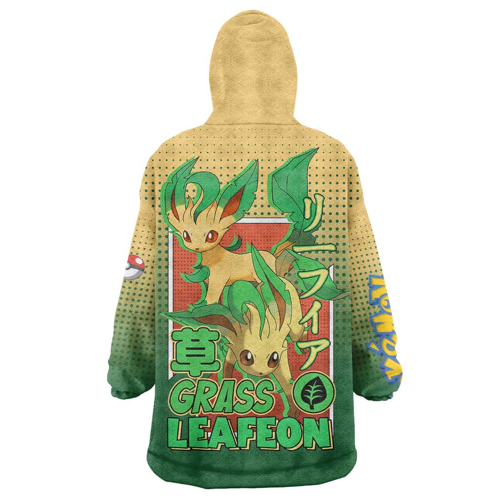 Leafeon from Poké Wearable Blanket Hoodie with Grass Type Power and Nature Design - The Mazicc