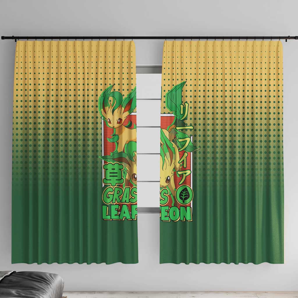Leafeon from Poké Window Curtain with Grass Type Power and Nature Design - The Mazicc