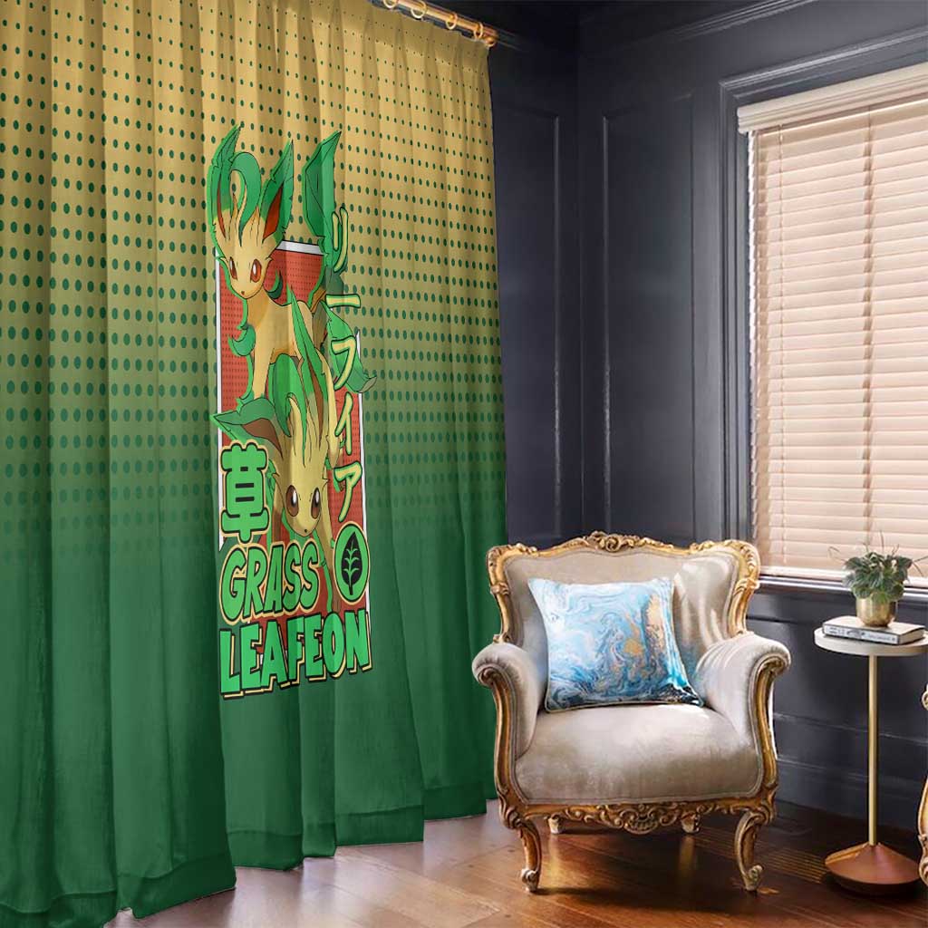 Leafeon from Poké Window Curtain with Grass Type Power and Nature Design - The Mazicc