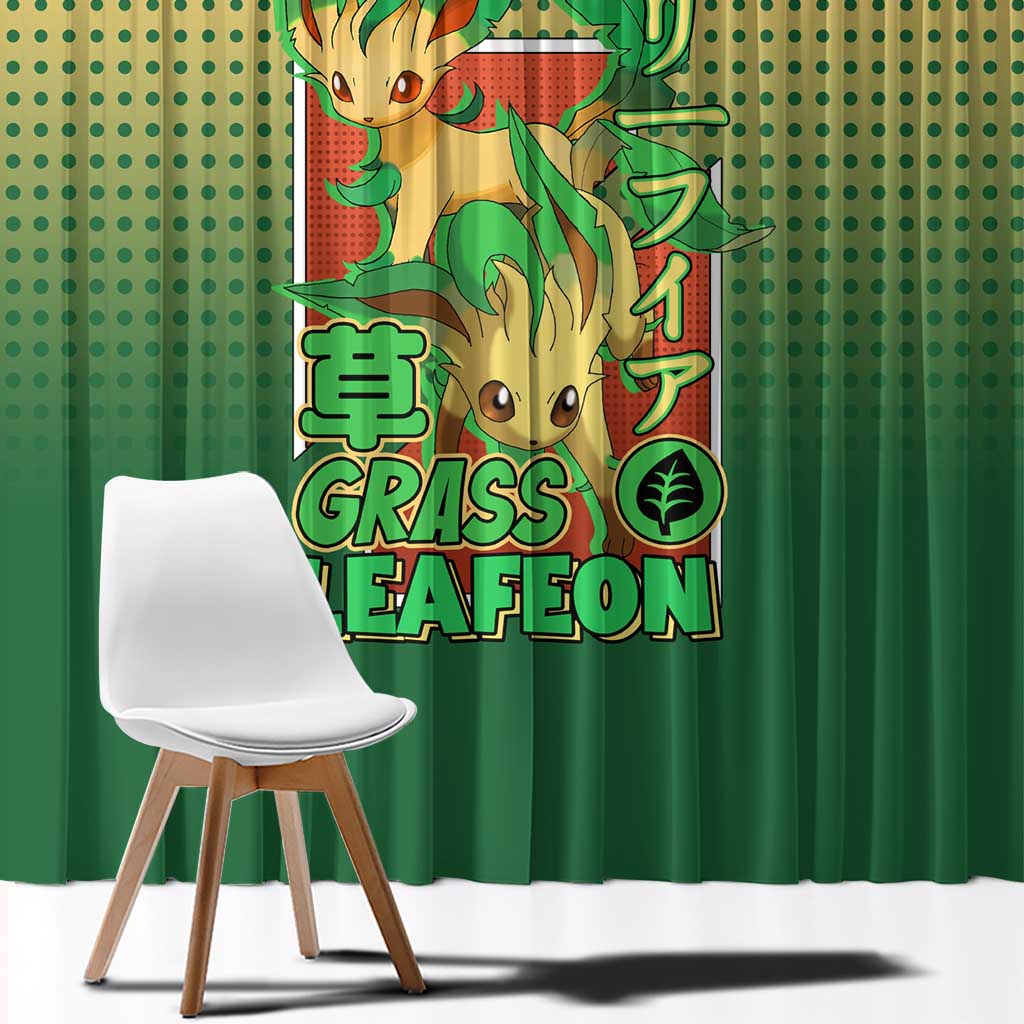 Leafeon from Poké Window Curtain with Grass Type Power and Nature Design - The Mazicc