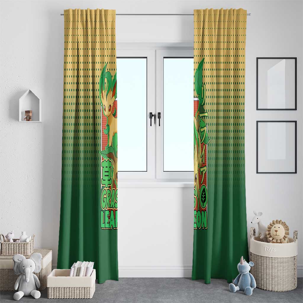Leafeon from Poké Window Curtain with Grass Type Power and Nature Design - The Mazicc