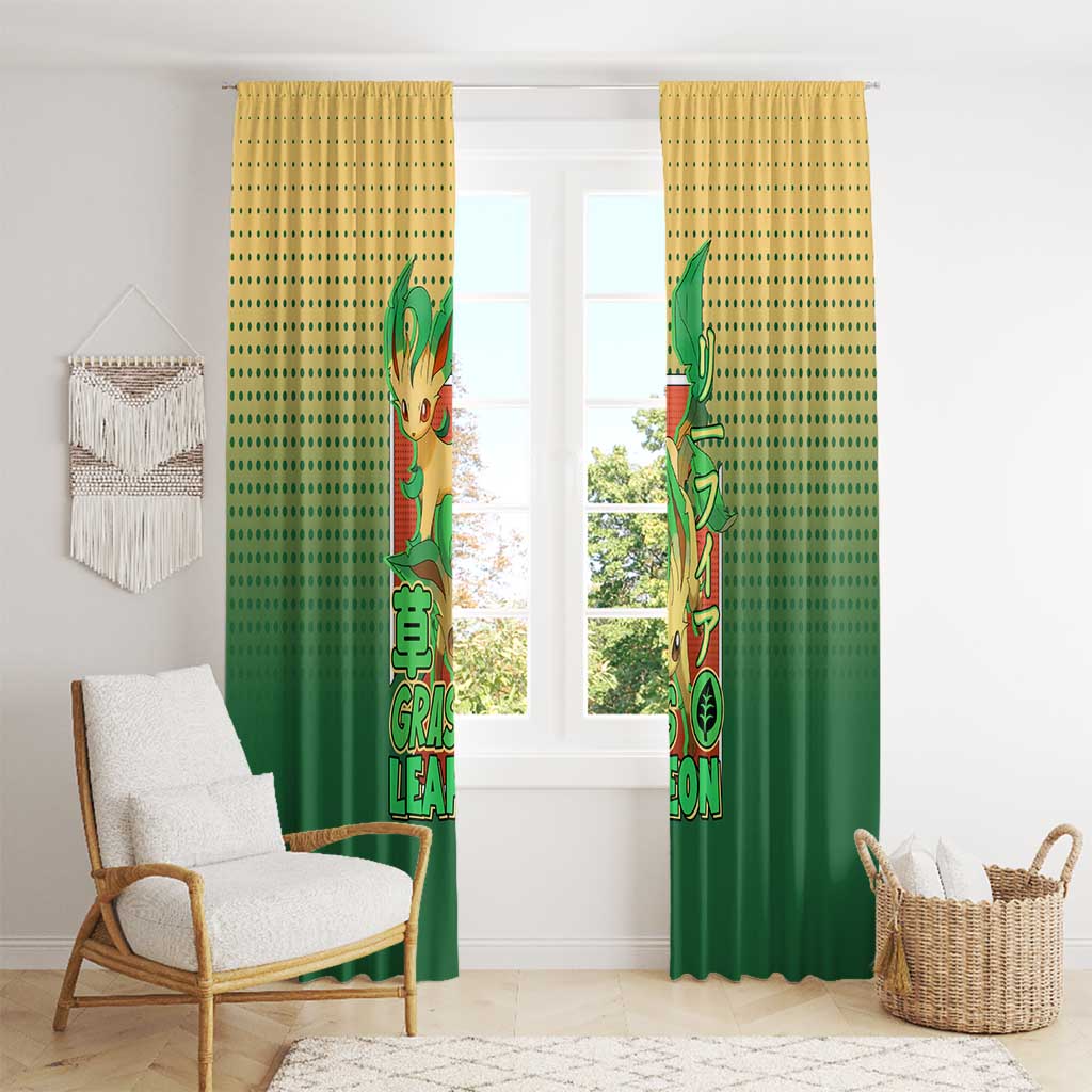 Leafeon from Poké Window Curtain with Grass Type Power and Nature Design - The Mazicc
