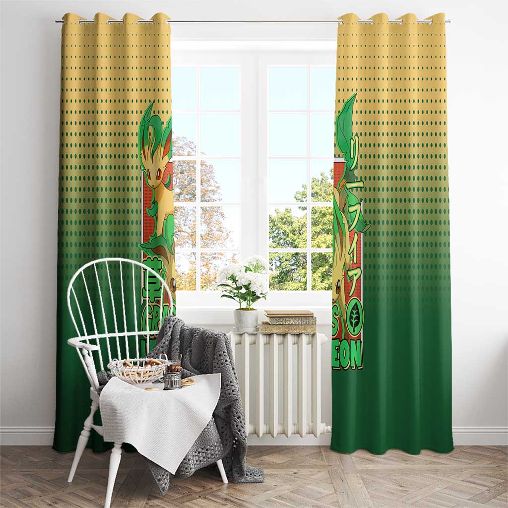 Leafeon from Poké Window Curtain with Grass Type Power and Nature Design - The Mazicc
