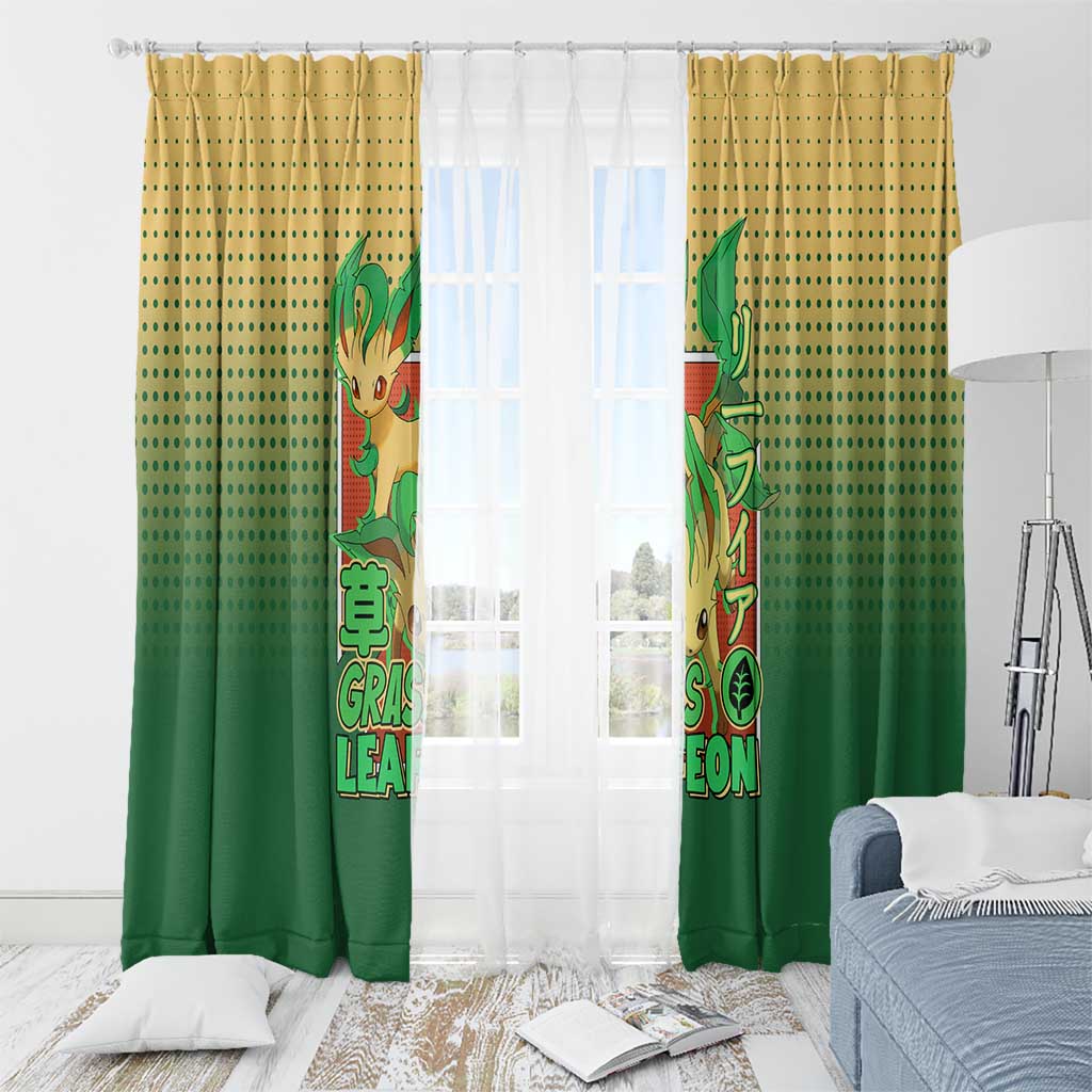 Leafeon from Poké Window Curtain with Grass Type Power and Nature Design - The Mazicc