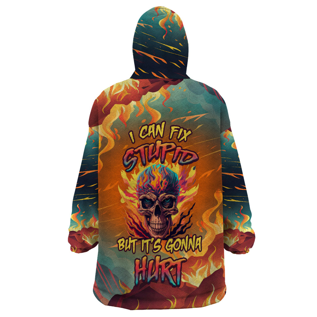 i-can-fix-stupid-bit-its-gonna-hurt-flaming-kull-wearable-blanket-hoodie