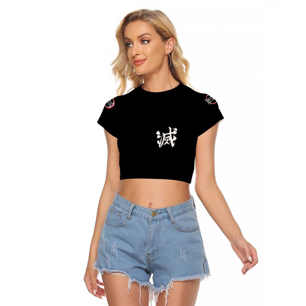 Obanai Iguro Kimesu No Yaiba Raglan Cropped T Shirt Anime Style
