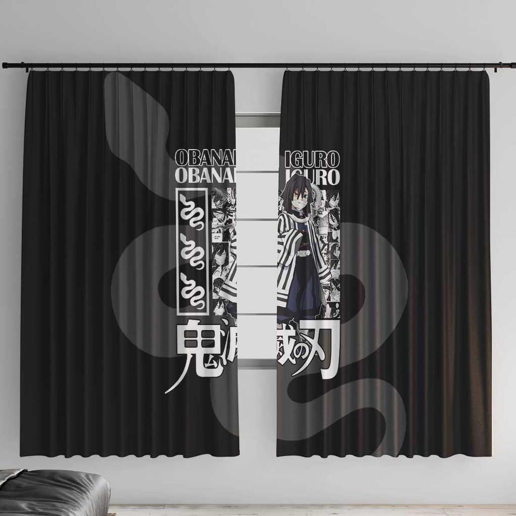 Obanai Iguro Kimesu No Yaiba Window Curtain Anime Style