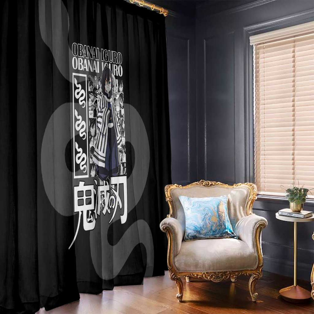 Obanai Iguro Kimesu No Yaiba Window Curtain Anime Style