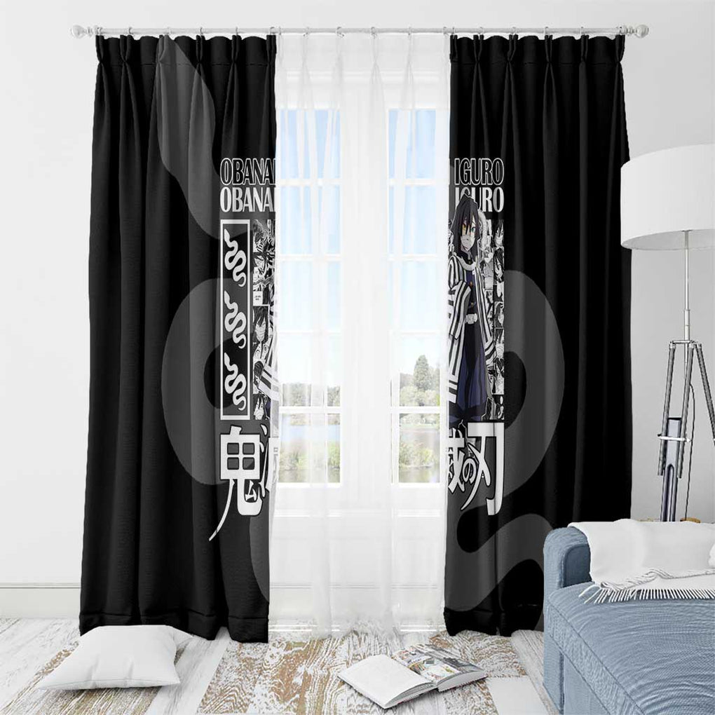 Obanai Iguro Kimesu No Yaiba Window Curtain Anime Style