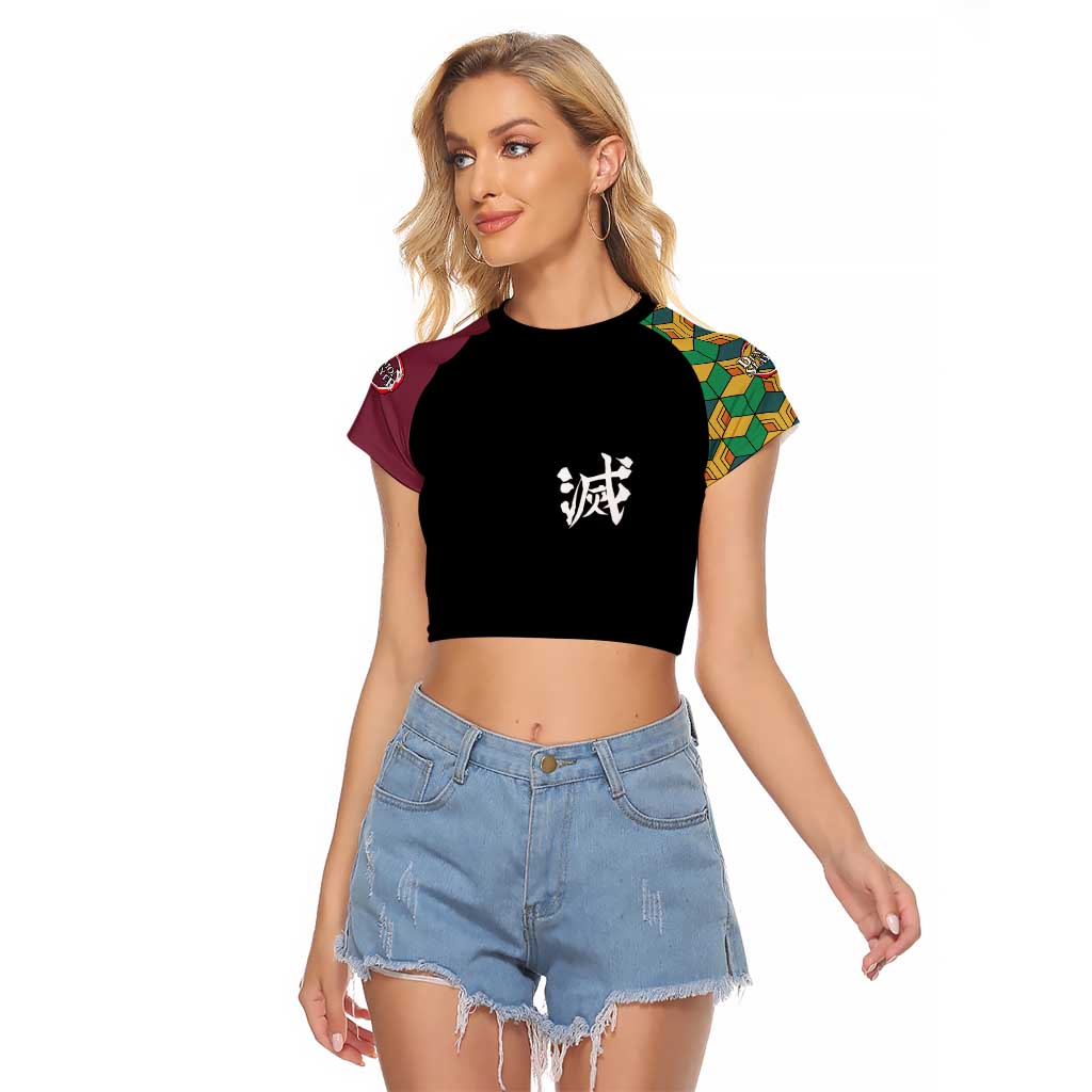 Giyu Tomioka V2 Demon Slayer Raglan Cropped T Shirt Anime Style